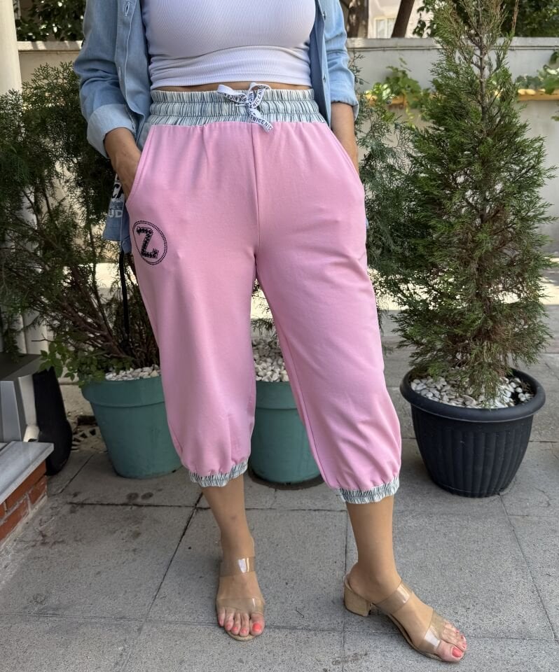 Bel/Paça Lastikli Kapri Pembe
