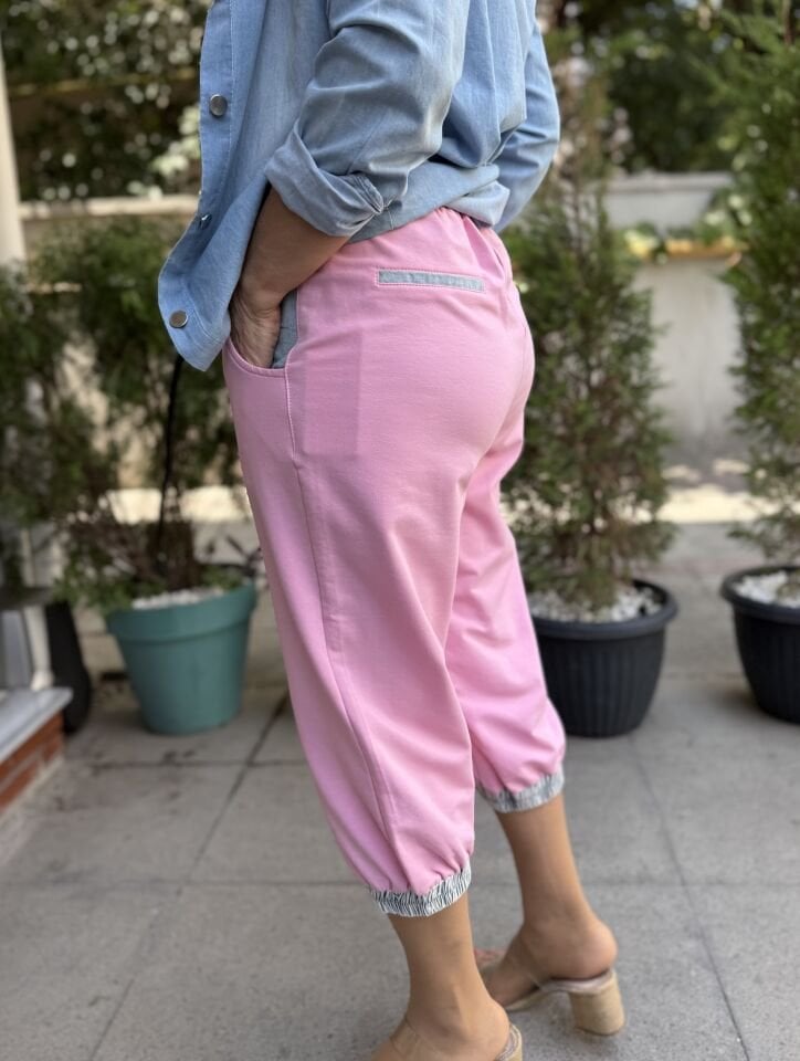 Bel/Paça Lastikli Kapri Pembe
