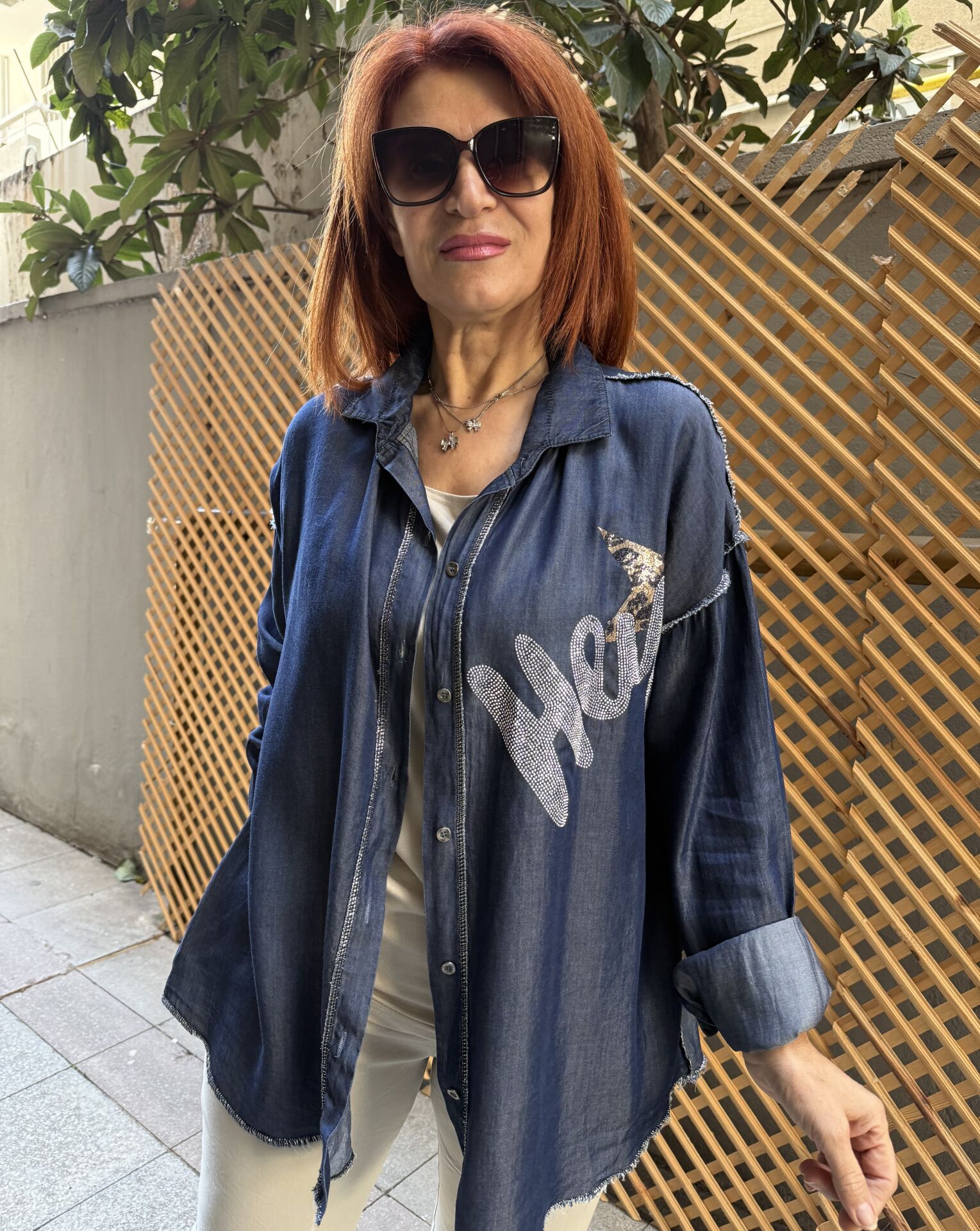 İtalyan ''Hey'' Tencel Kot Gömlek Koyu Mavi