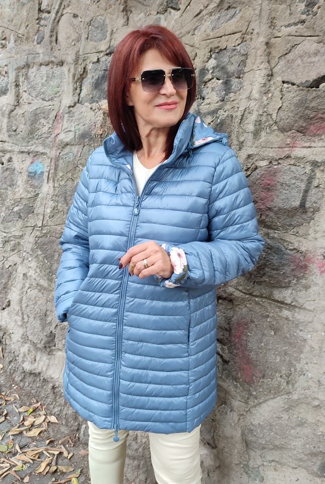 İtalyan Çift Taraflı Uzun Mont Çiçekli Bulut Mavi
