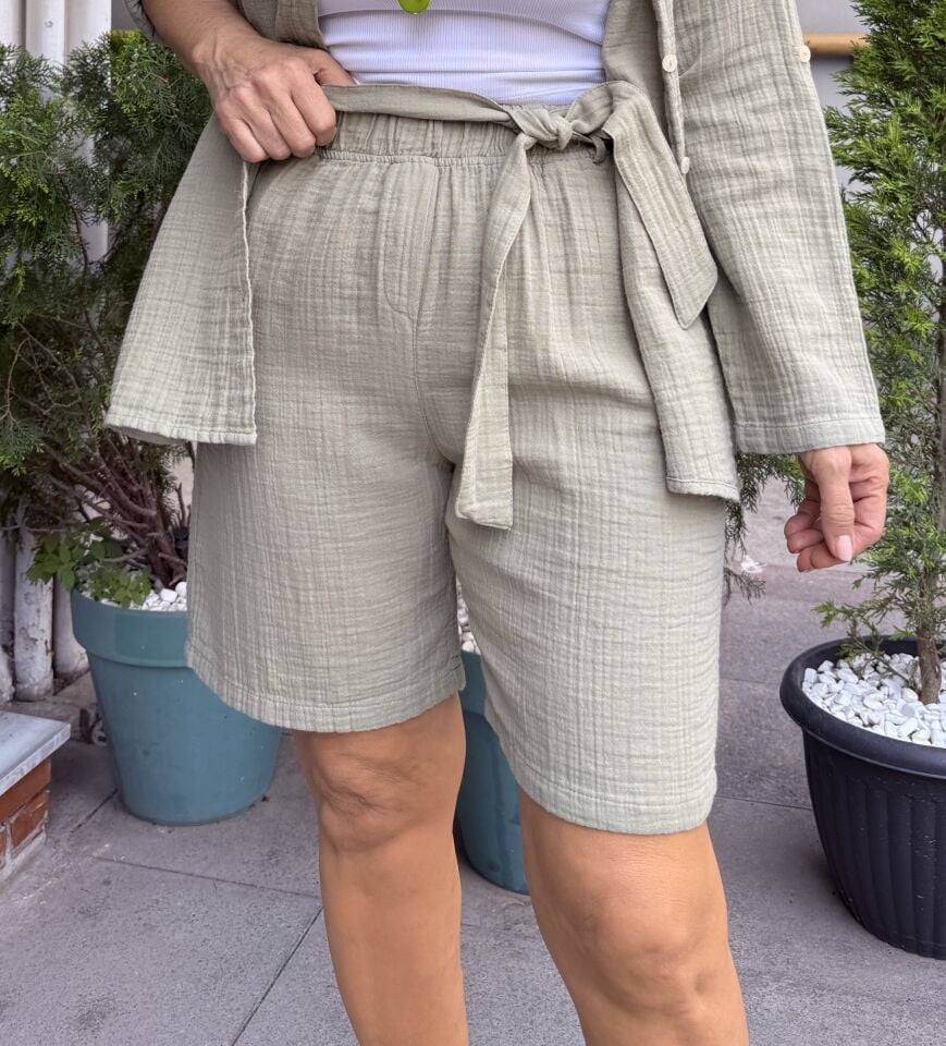 Müslin Şort Bej
