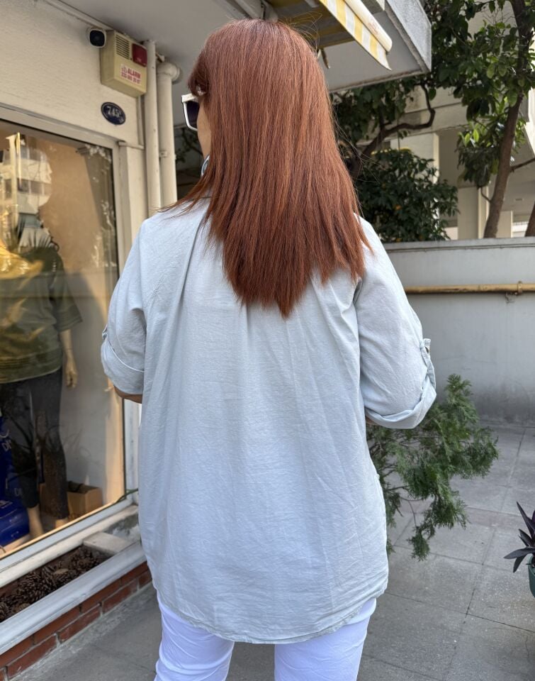Reglan Kabartmalı Gömlek Taş