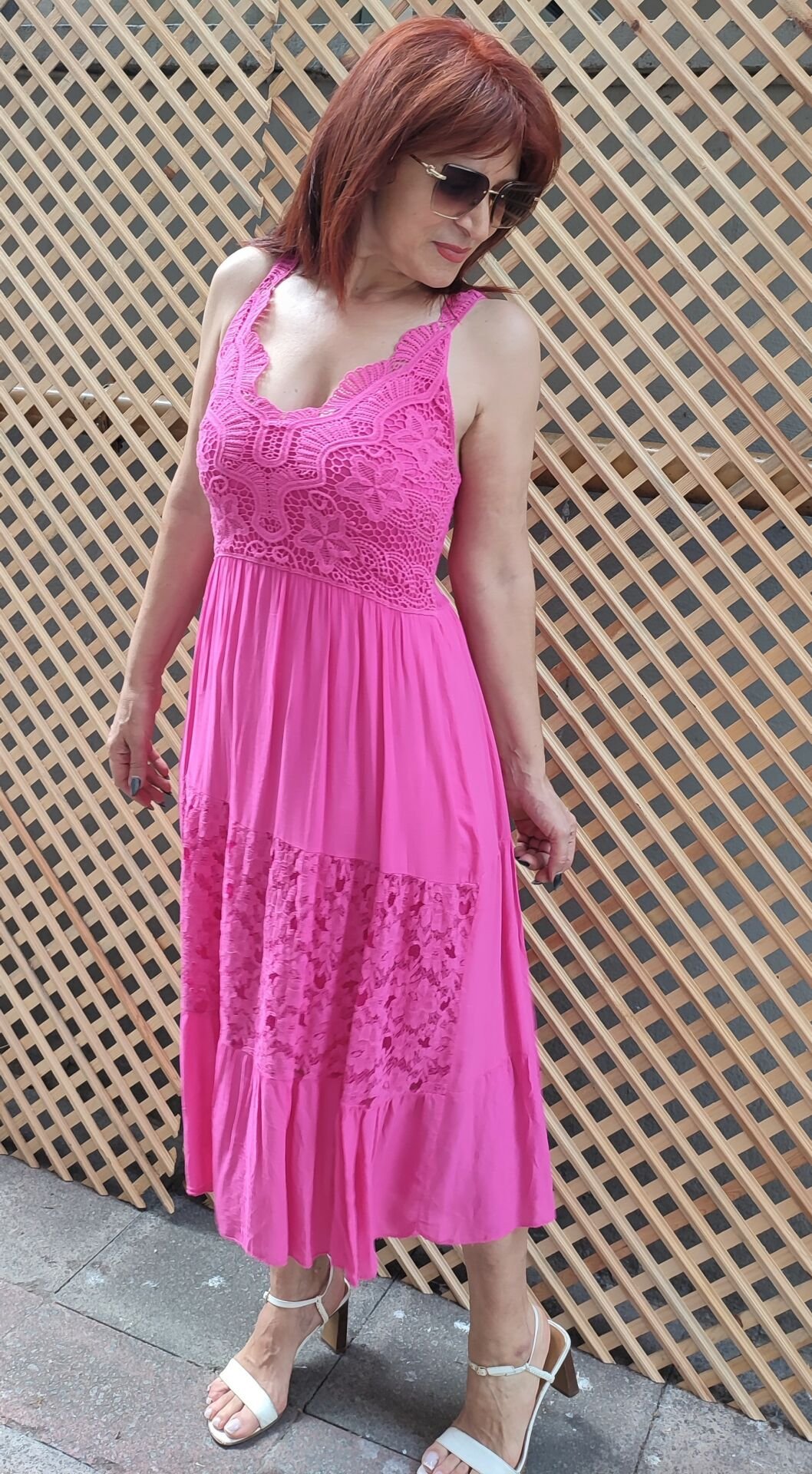 Butterfly İtalyan Elbise Pembe