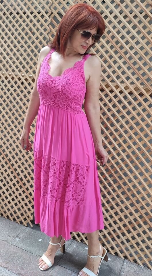 Butterfly İtalyan Elbise Pembe