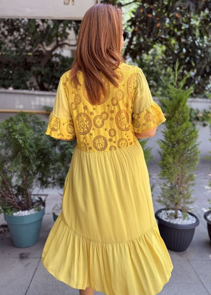 Hailey İtalyan Elbise Sarı