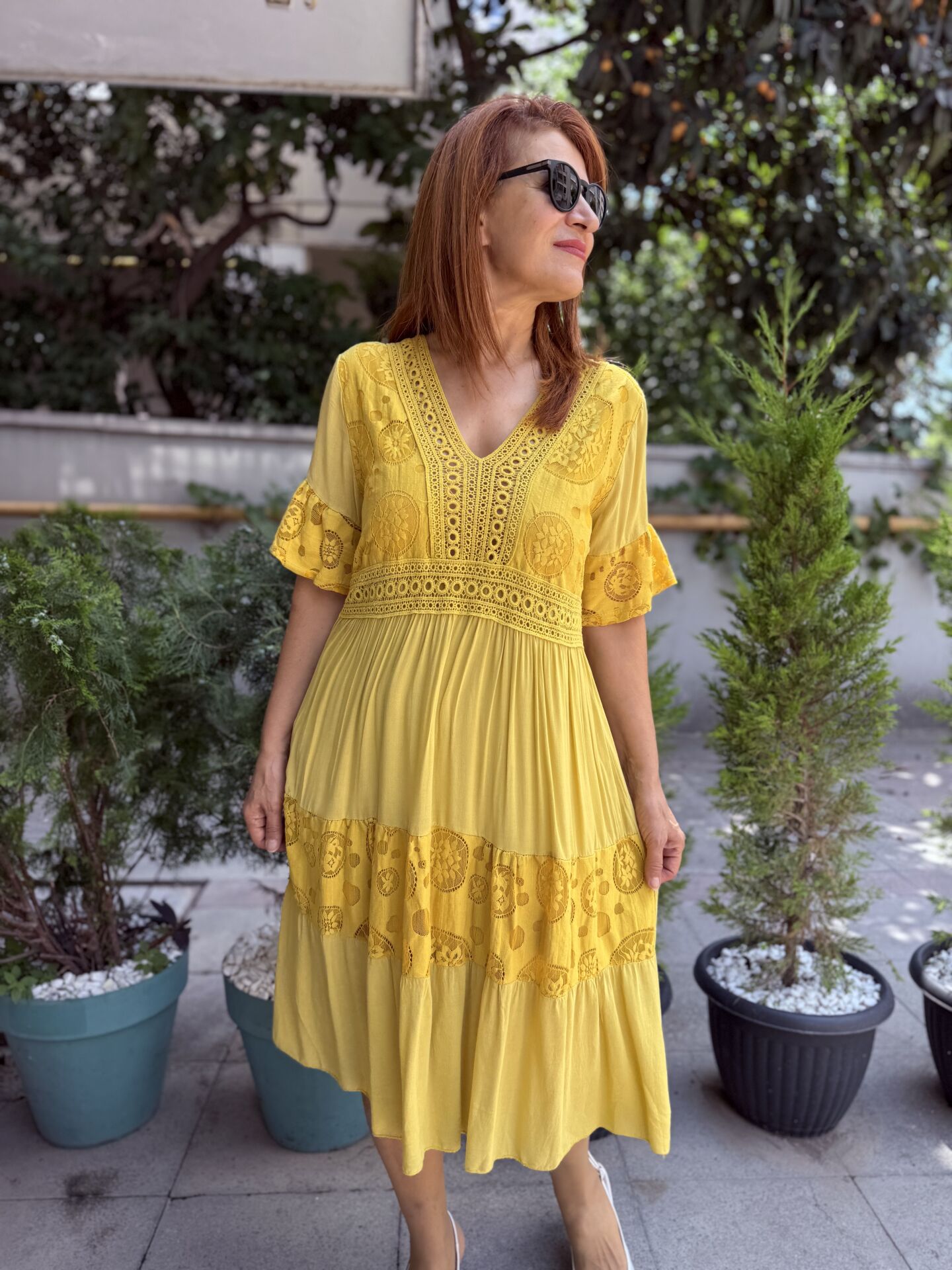 Hailey İtalyan Elbise Sarı
