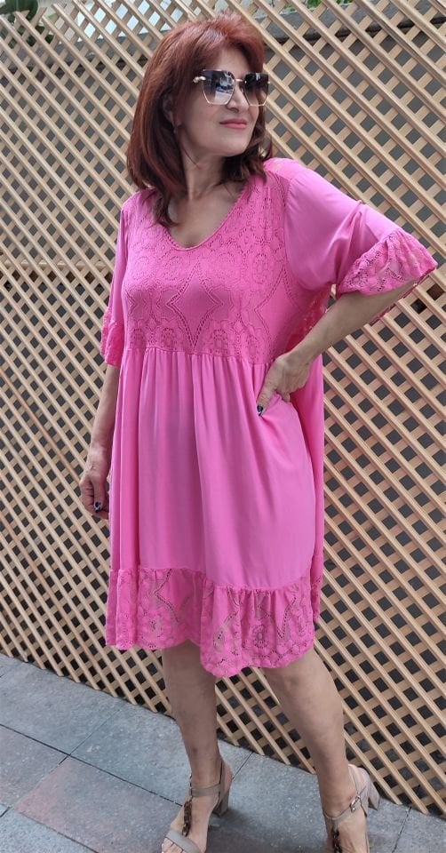 Siena İtalyan Elbise Pembe