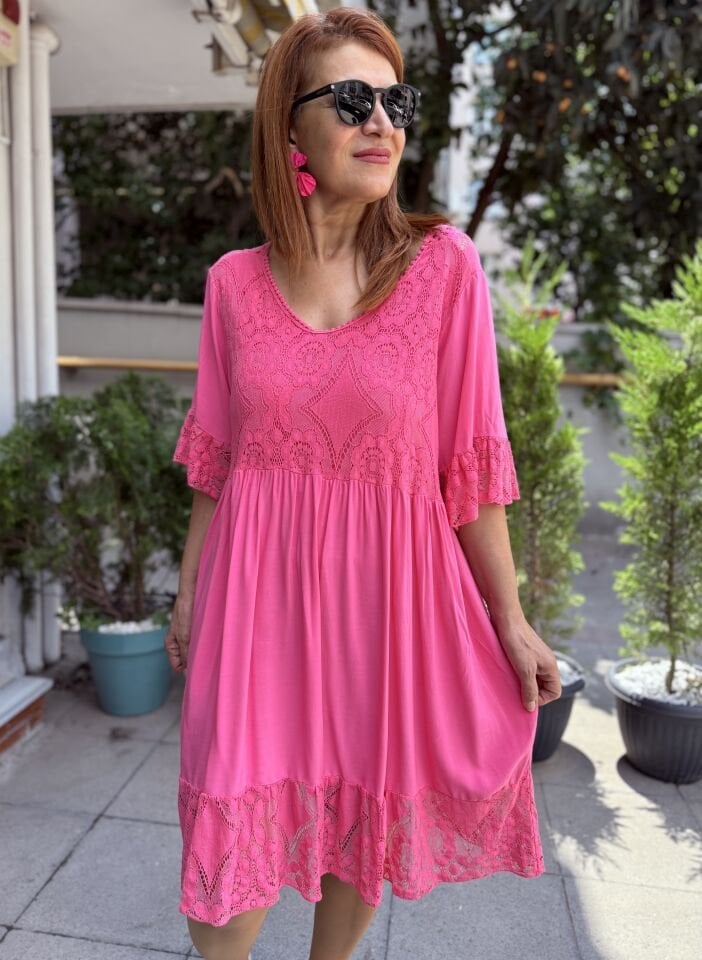Siena İtalyan Elbise Pembe