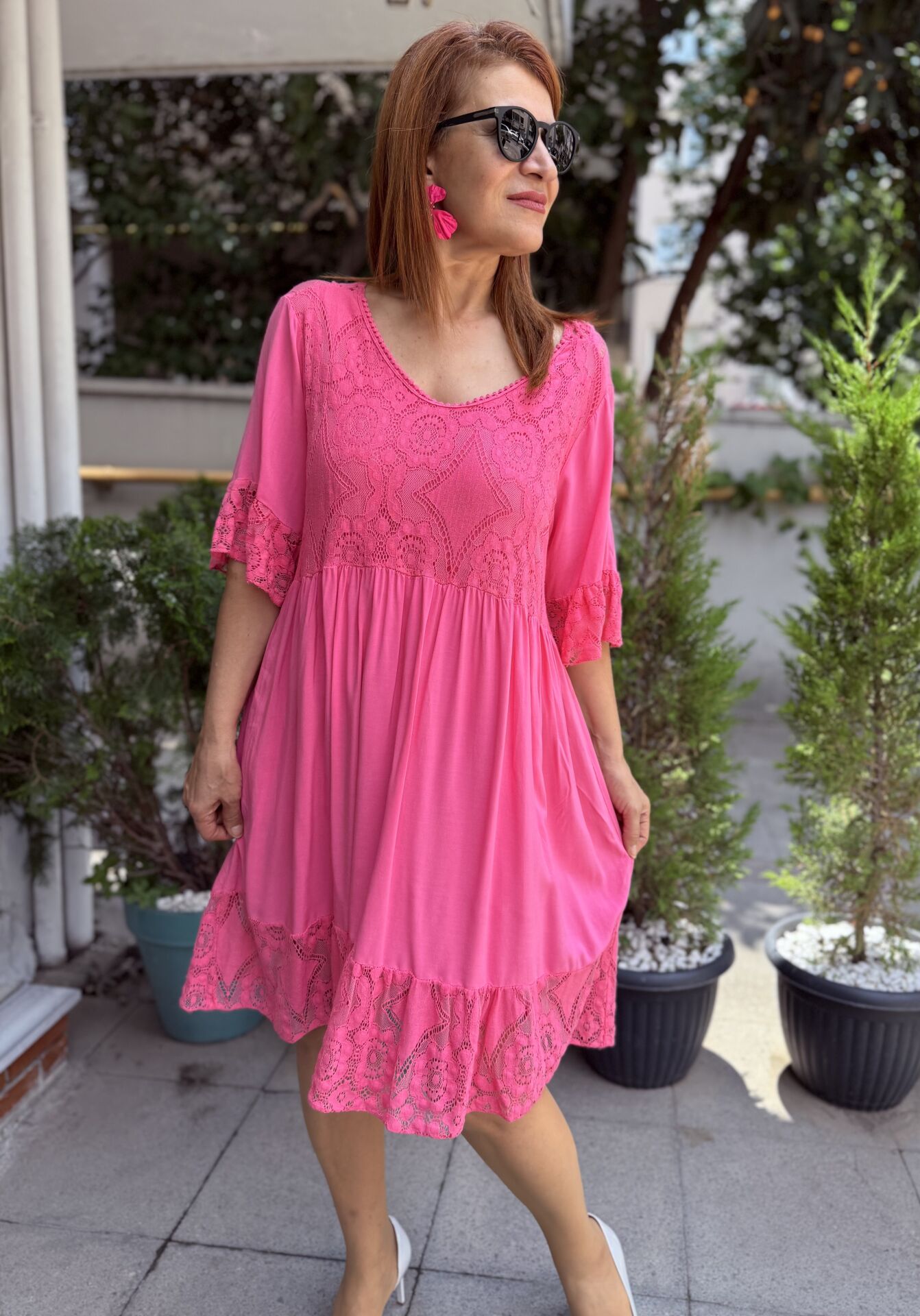 Siena İtalyan Elbise Pembe