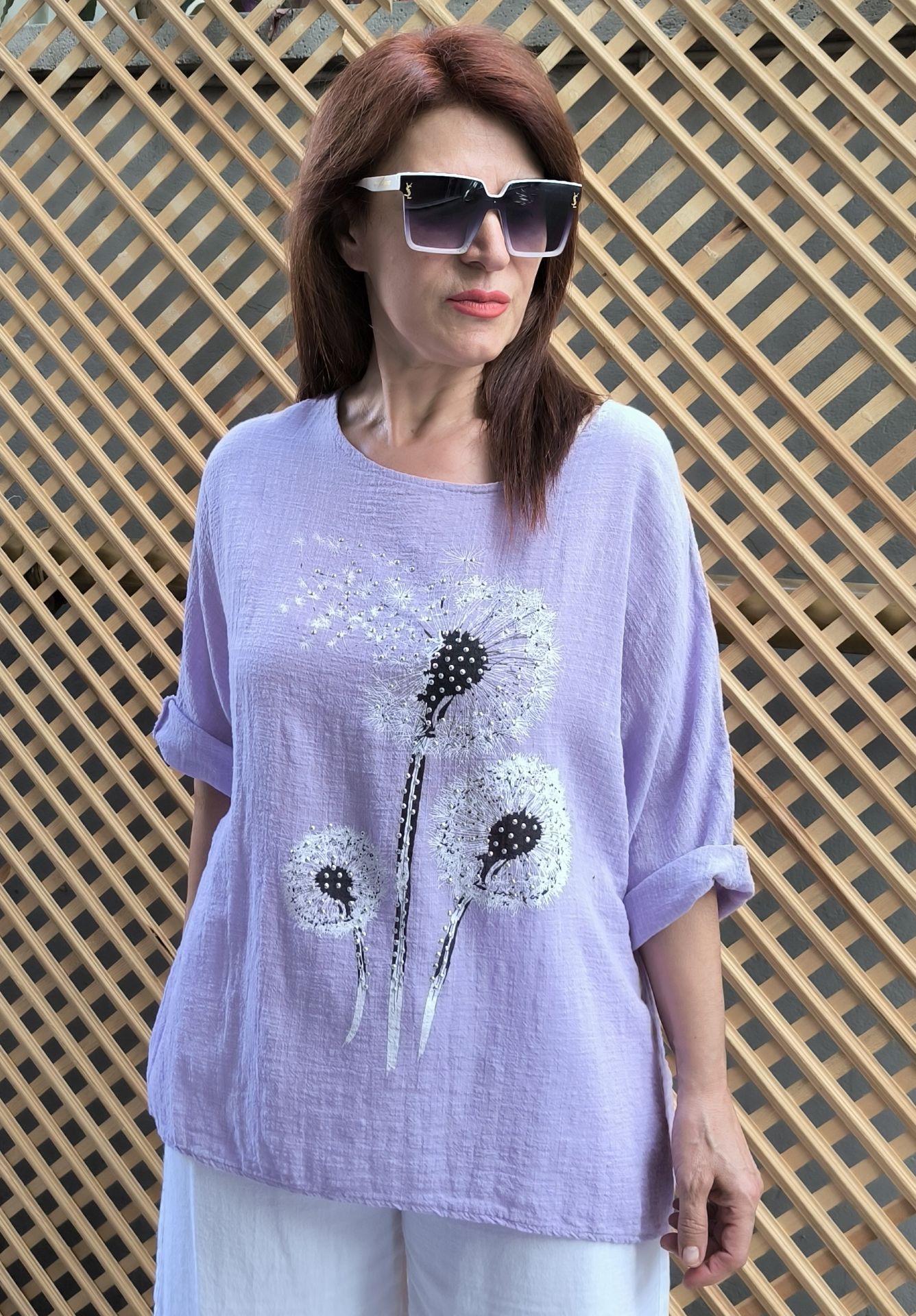 Hindiba İtalyan Bluz Lila