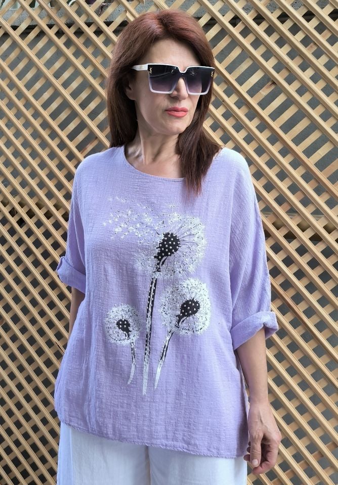 Hindiba İtalyan Bluz Lila