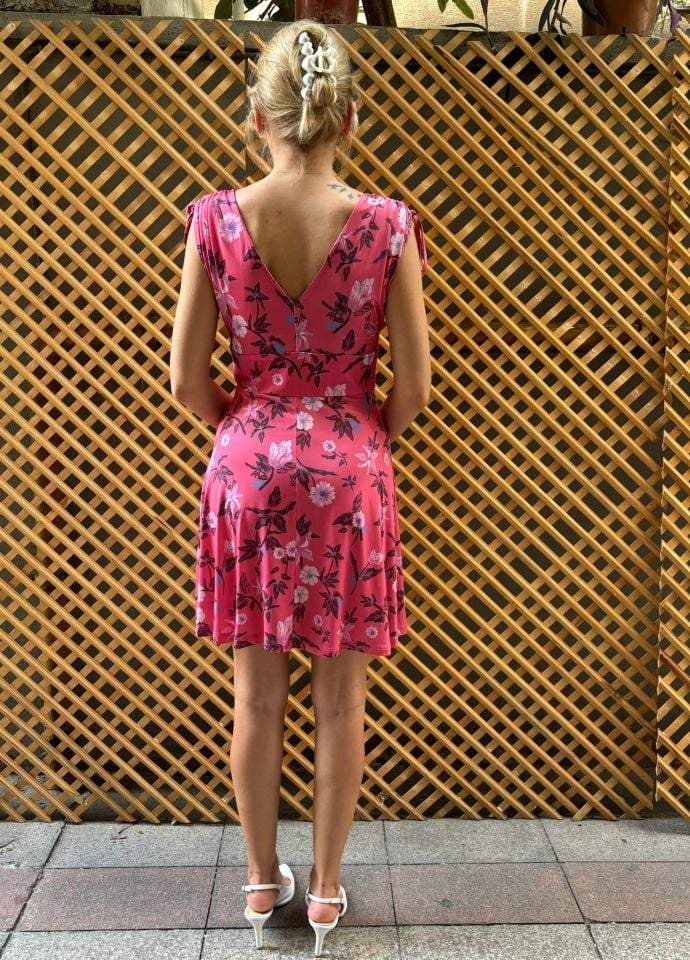 Peony Çiçekli Elbise Pembe