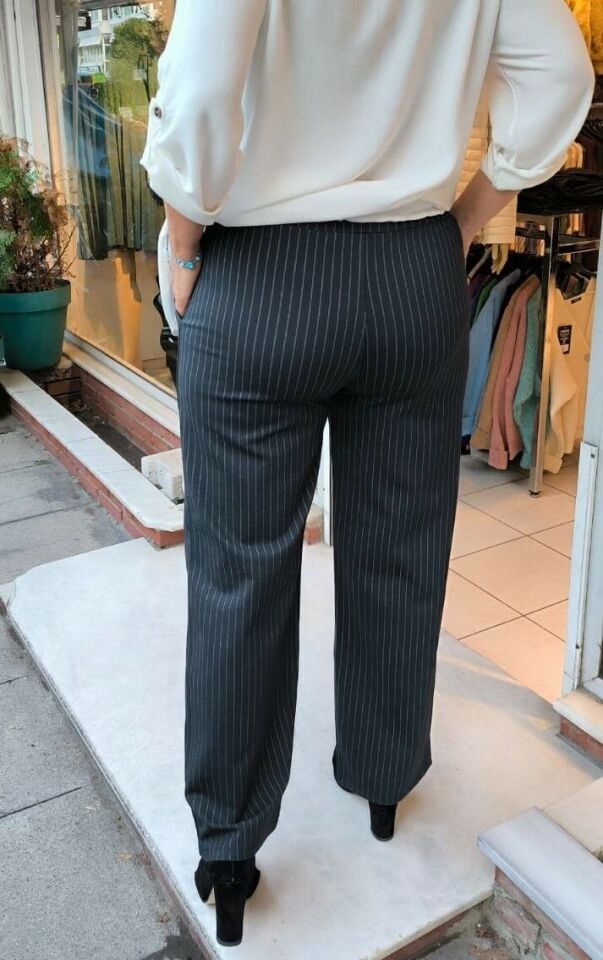 Çizgili Pantolon Lacivert