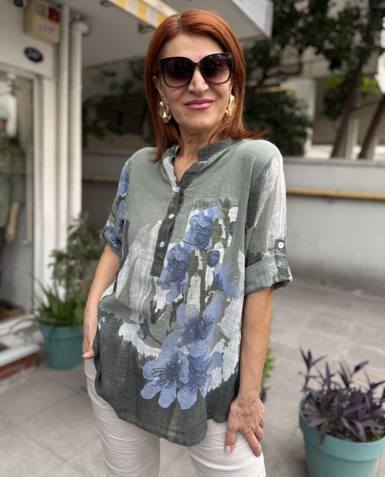 Menekşe İtalyan Gömlek Haki