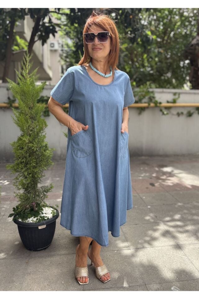 Cepli Kloş Uzun Kot Elbise