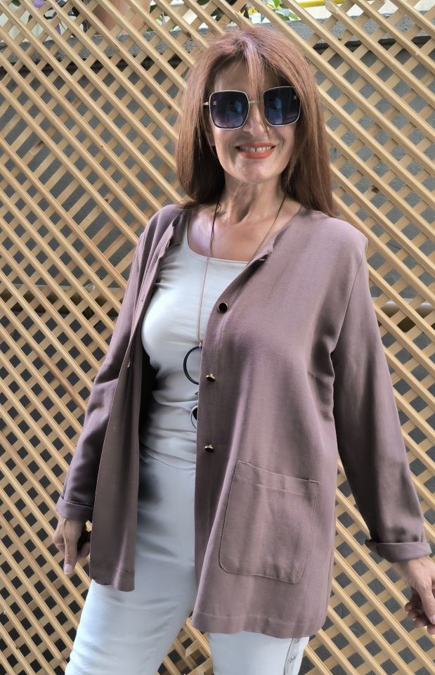 Nelly Pamuk Ceket Vizon