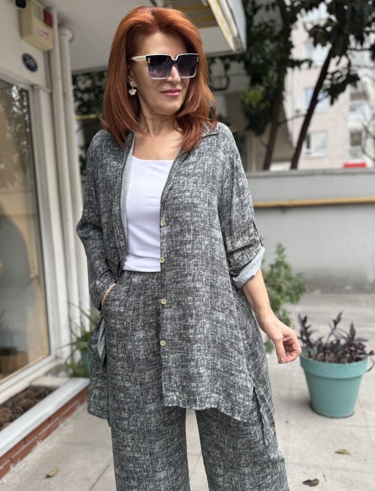 Viskon Takım Ceket Gri
