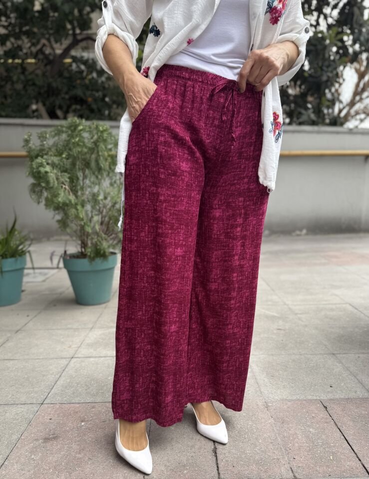 Viskon Takım Pantolon Bordo