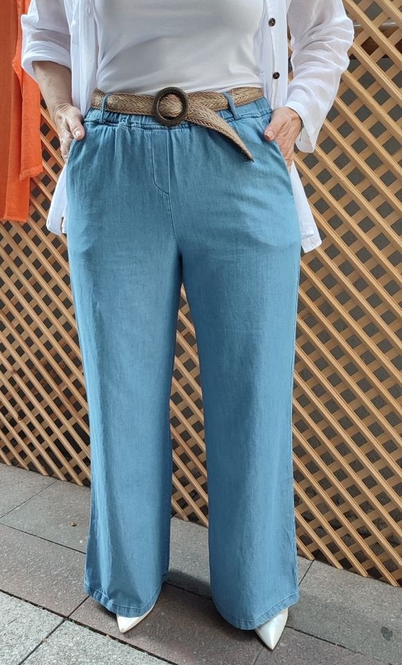 Tencel Dökümlü Kot Pantolon