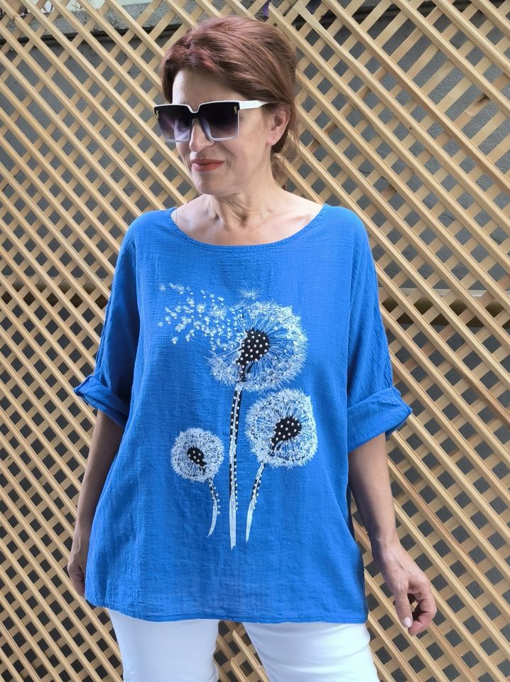 Hindiba İtalyan Bluz Saks Mavi