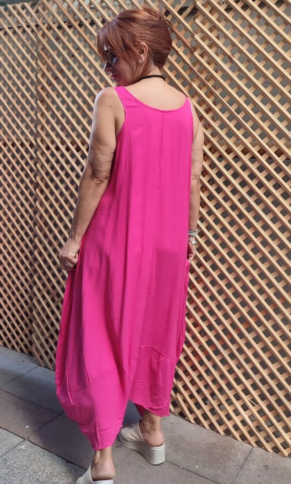 L-Toscana Viskon Elbise Pembe