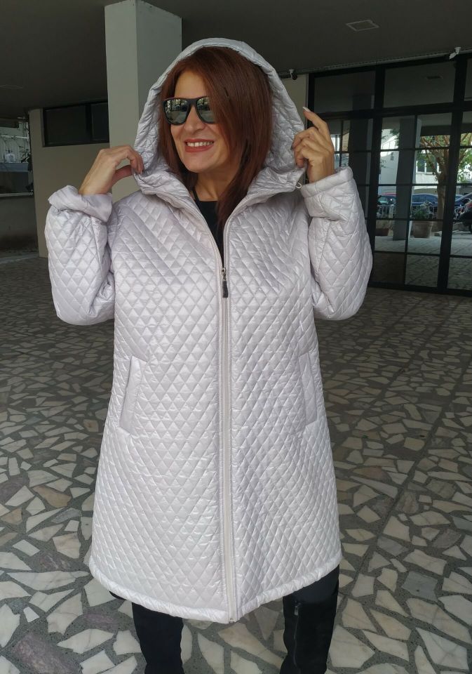 Kapitone Kaban Beyaz