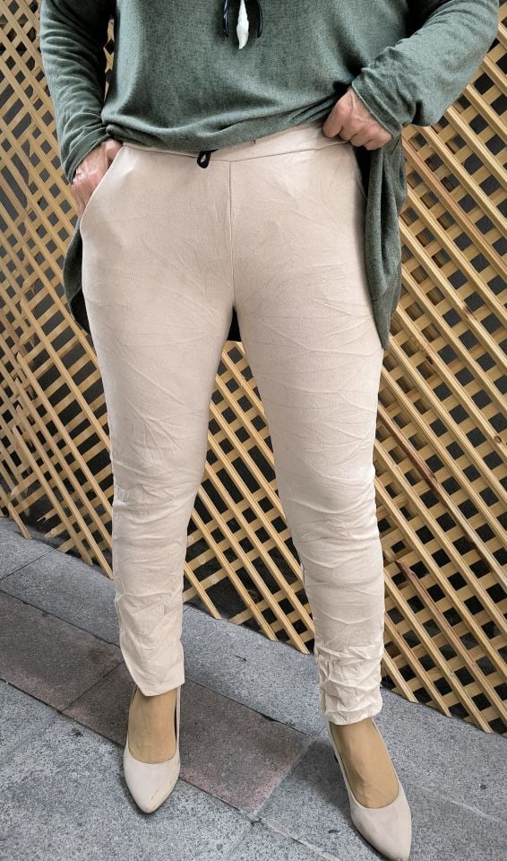 İtalyan Nubuk Pantolon Bej