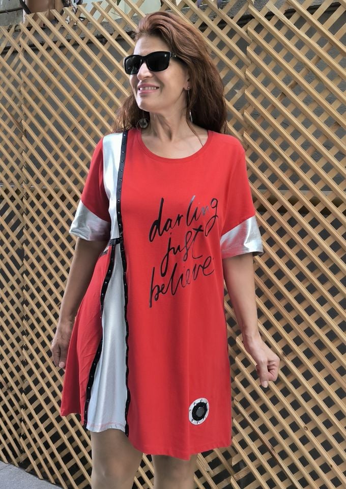 Darling Lui Pamuk Bluz/Tunik Kırmızı