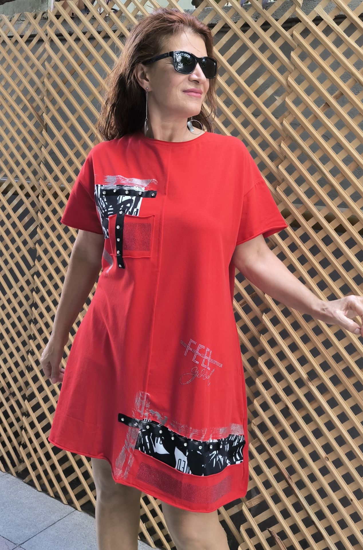 Feel Good Lui Pamuk Bluz/Tunik Kırmızı