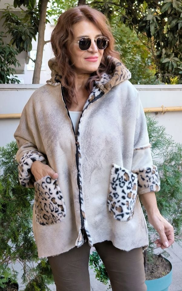 İtalyan Nubuk Leopar Mont Taş