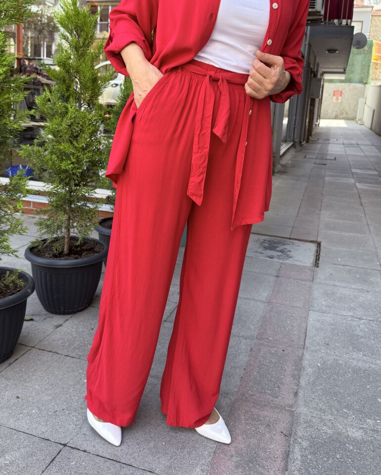 Viskon Basic Pantolon Kırmızı