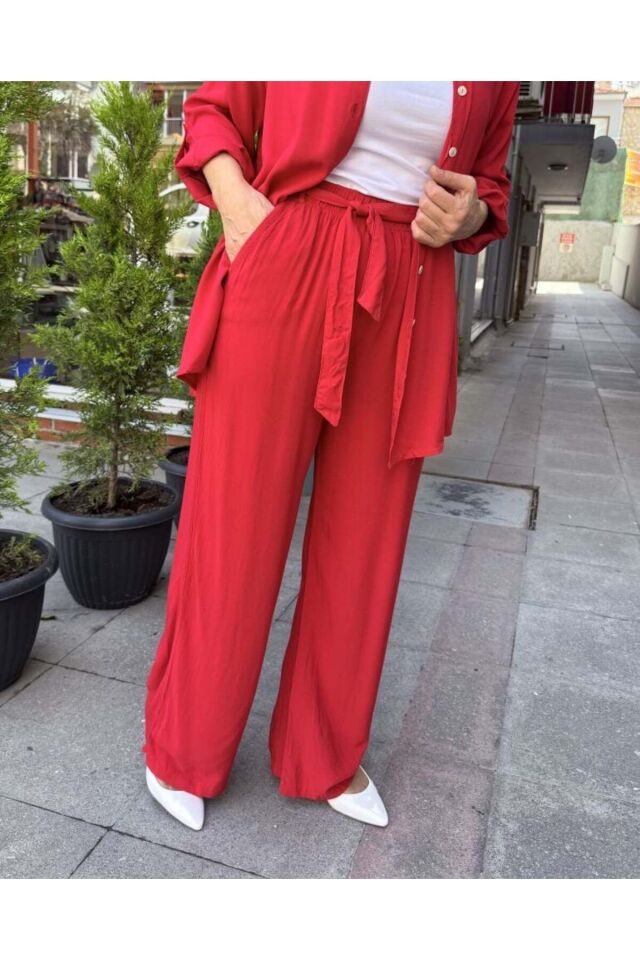 Viskon Basic Pantolon Kırmızı