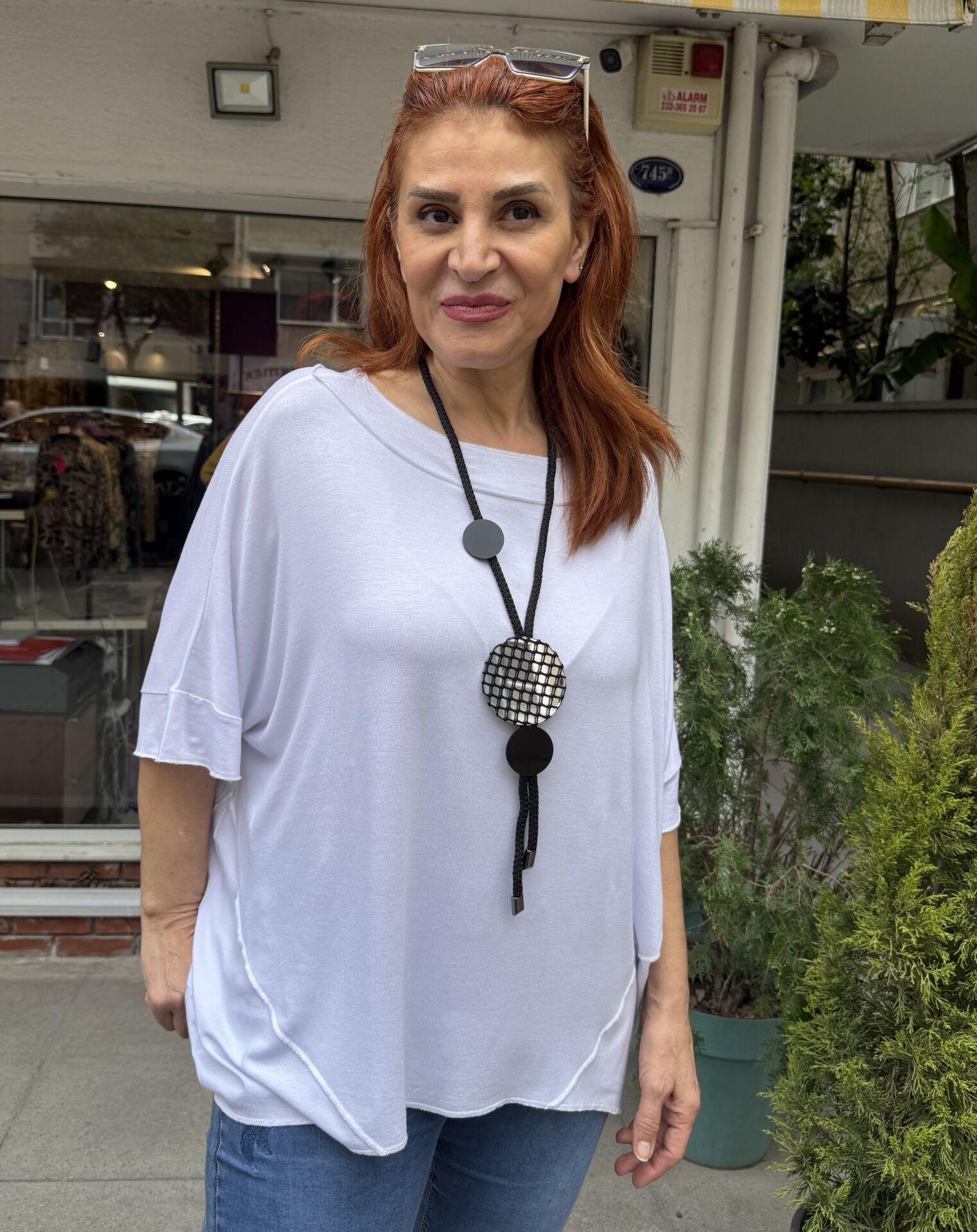 Çift Yaka Tişört Beyaz