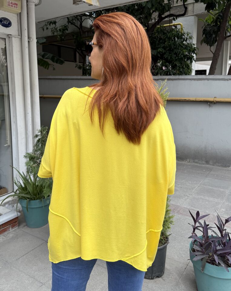 Çift Yaka Tişört Sarı