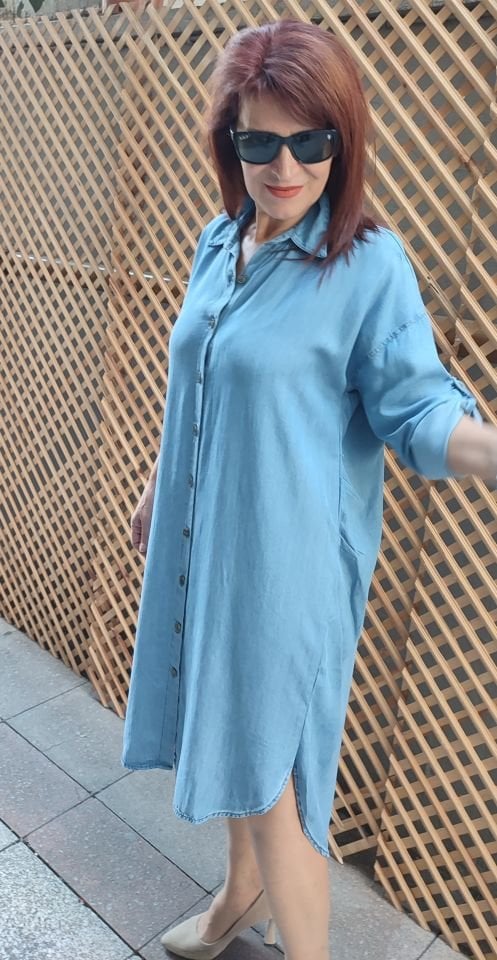 Tencel Denim Gömlek Elbise