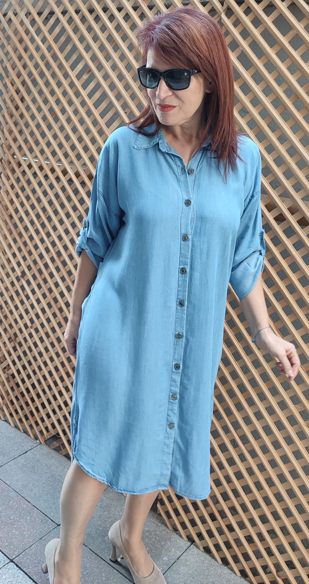 Tencel Denim Gömlek Elbise
