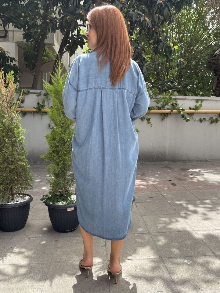 Liyosel Denim Gömlek Elbise