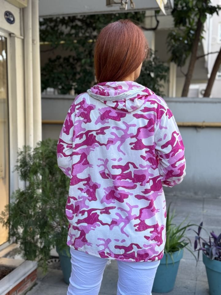Kamuflaj Tensel Gömlek Pembe