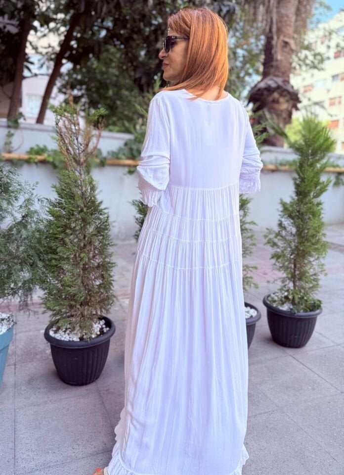 Swan İtalyan Elbise Beyaz
