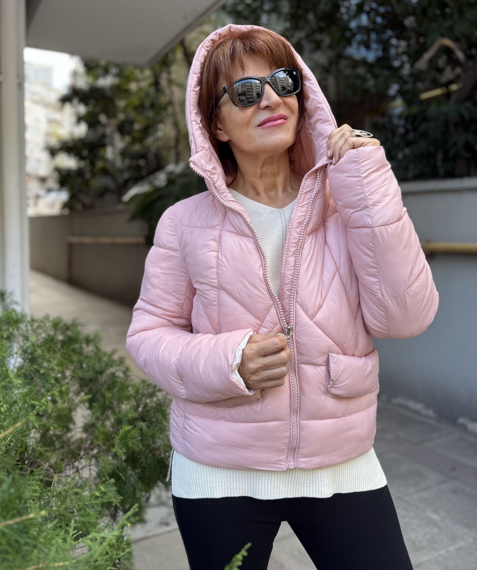 İtalyan Şişme Mont Pudra