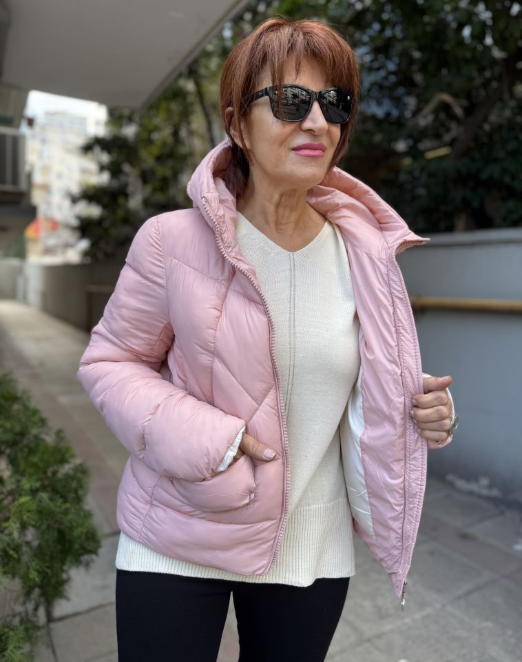 İtalyan Şişme Mont Pudra