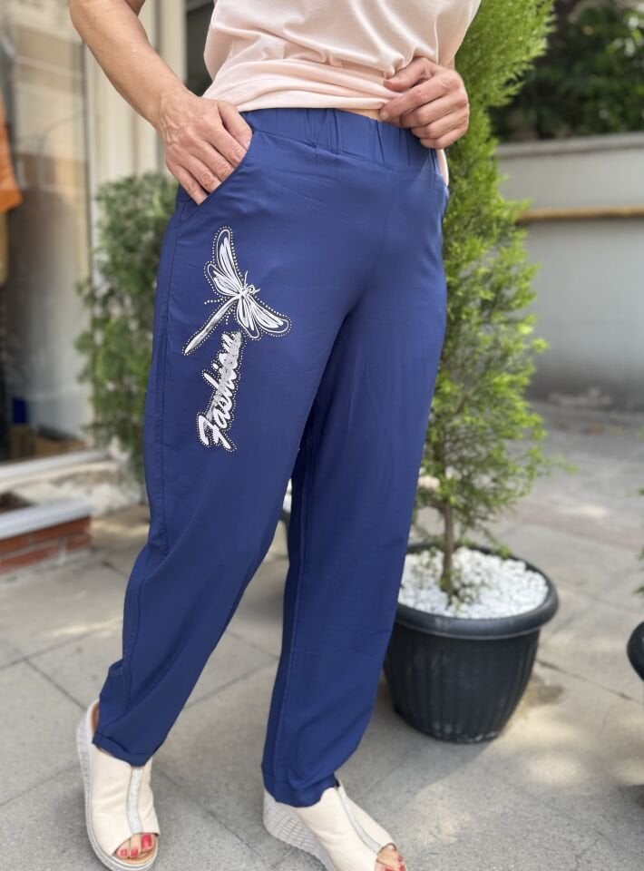 Kelebek Mikrofiber Pantolon Lacivert