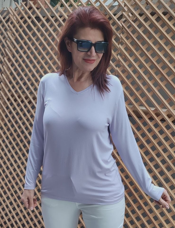 Viskon Basic Bluz Lila