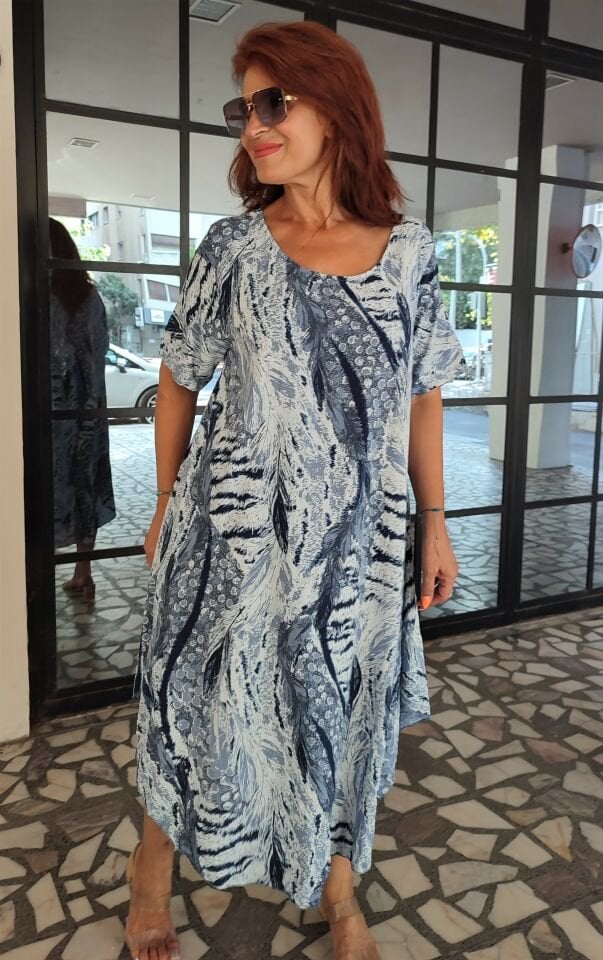 July İtalyan Elbise Mavi