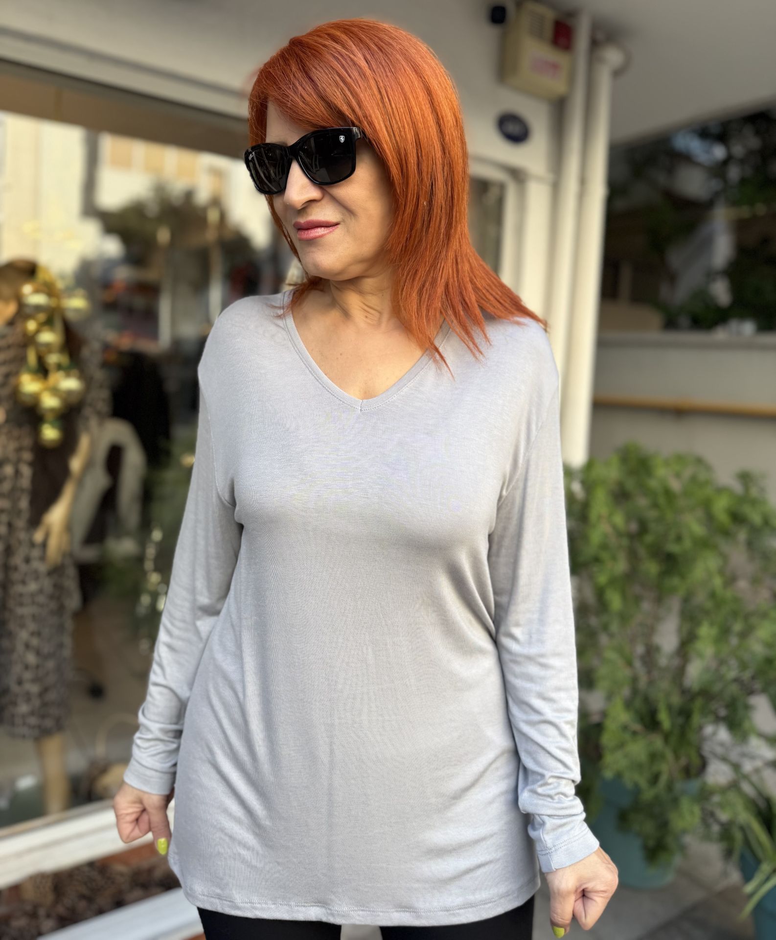 Yumuşak Dokulu Viskon Bluz Gri