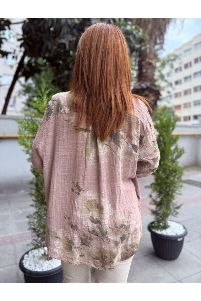 Wendy İtalyan Gömlek Dokulu Pembe