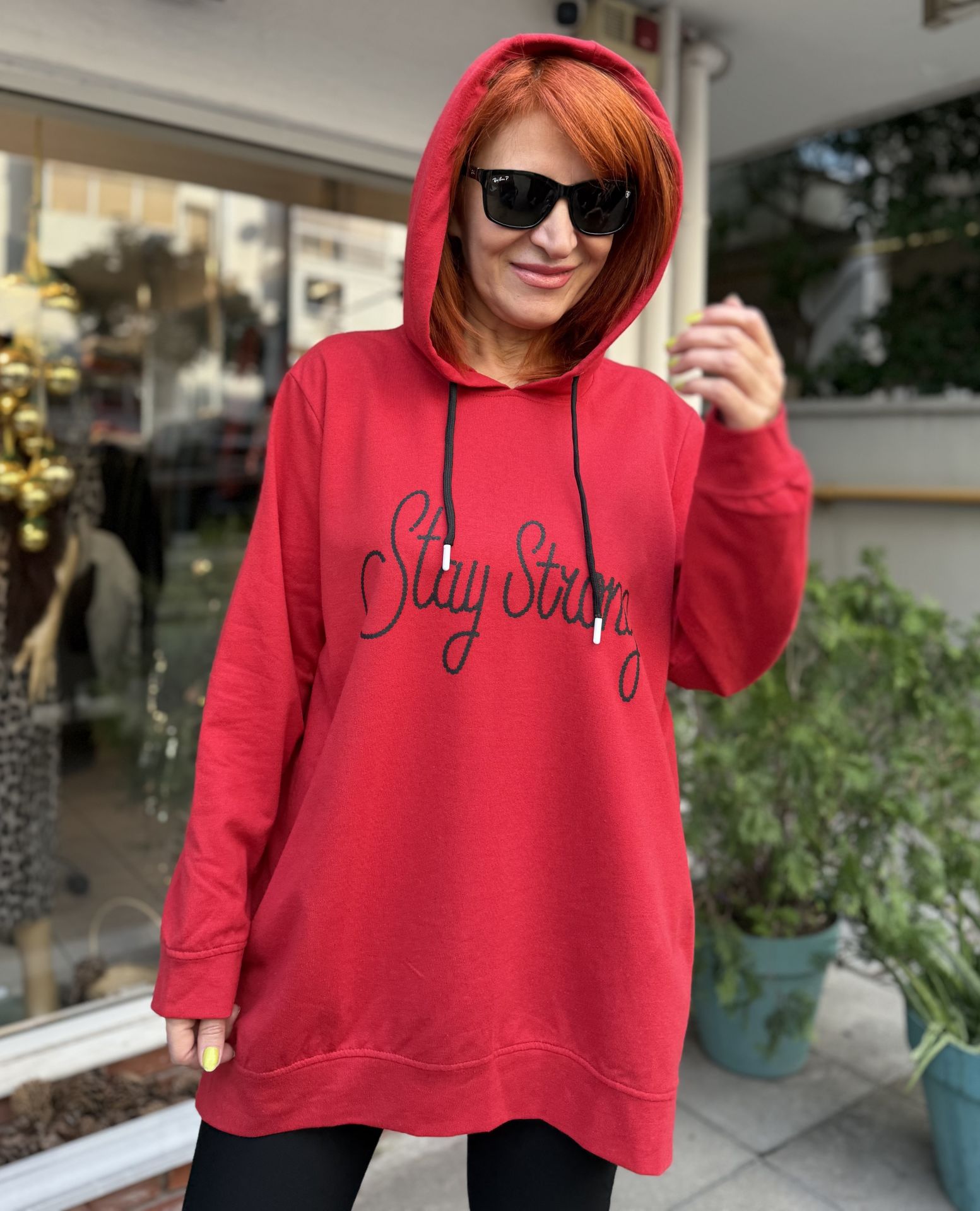 Stay Strong Sweatshirt Kırmızı