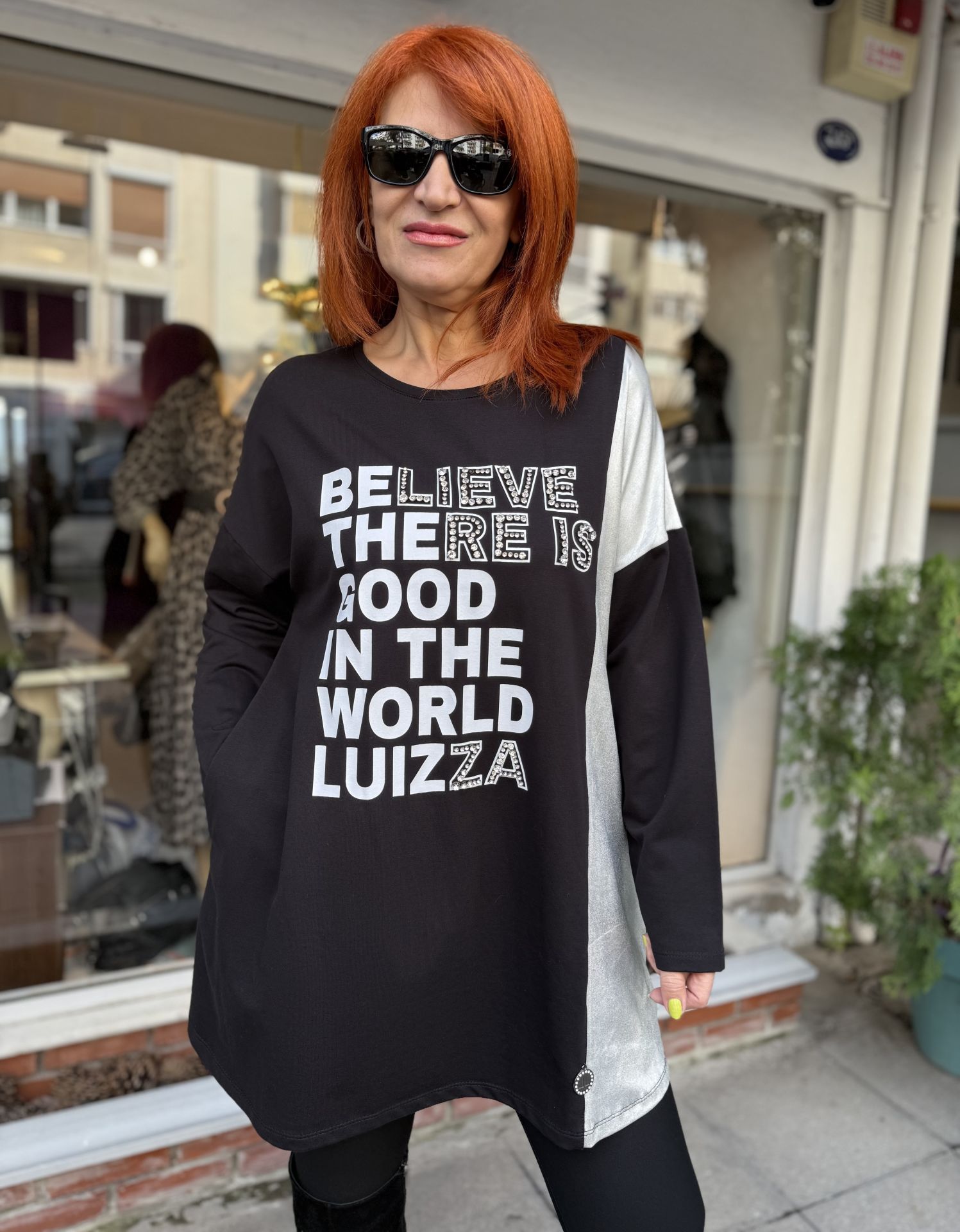 Believe Taşlı Luizza Tunik Siyah