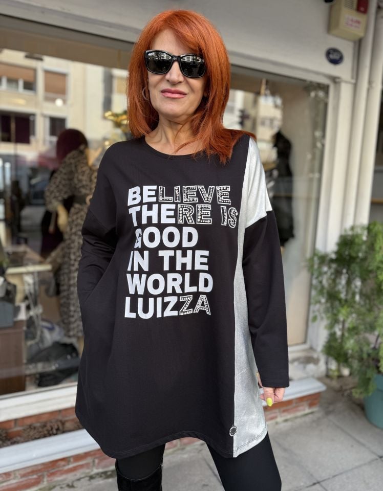 Believe Taşlı Luizza Tunik Siyah