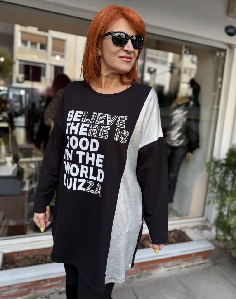 Believe Taşlı Luizza Tunik Siyah